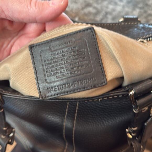 Coach Black Vintage Hamilton Pebbled Leather Handbag Tote Bag 13089 - Picture 5 of 6